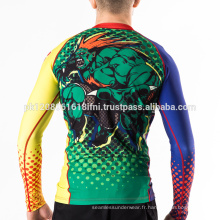 Street Fighter Brasil conception sur mesure polyester spandex néoprène rash guard